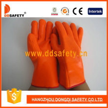 Orange PVC Foam Glove Chemical Resistant Safety Glove -Dpv313